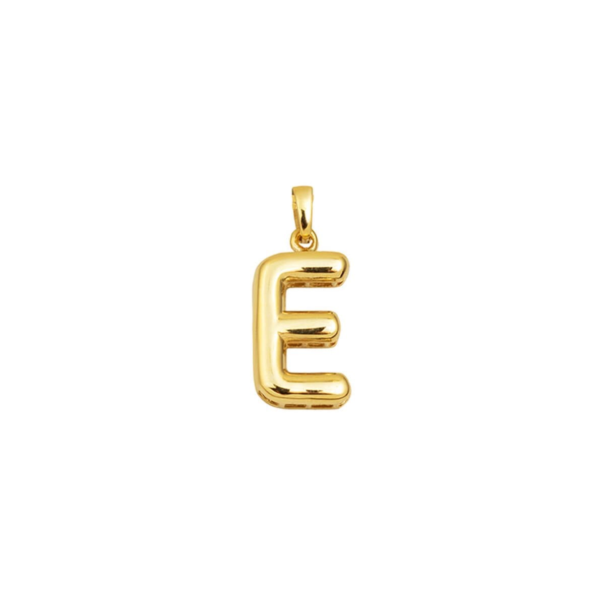 14K Yellow Gold Balloon Initial E Pendant