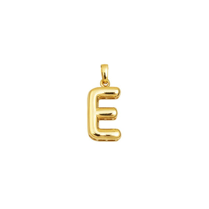 14K Yellow Gold Balloon Initial E Pendant