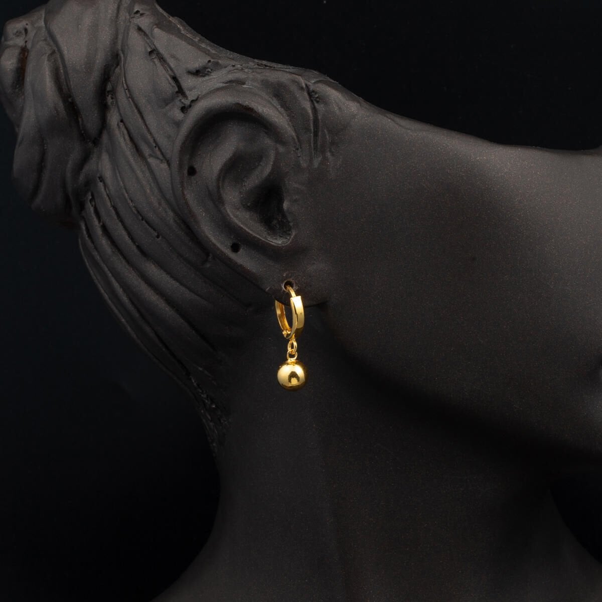22K Yellow Gold Ball Dangle Earrings