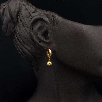 22K Yellow Gold Ball Dangle Earrings