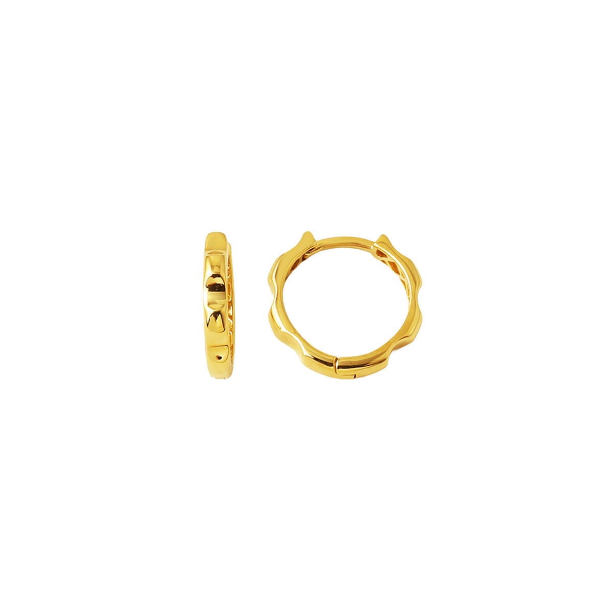 14K Yellow Gold Minimalist Hoop Earrings (1.64 g)