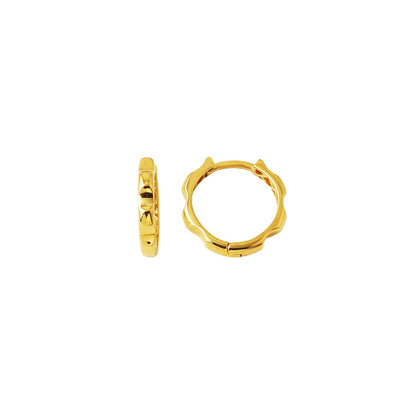 14K Yellow Gold Minimalist Hoop Earrings (1.64 g)