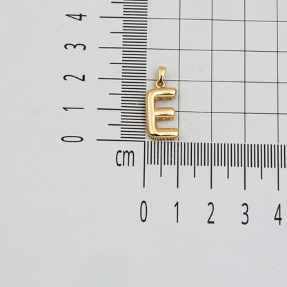 14K Yellow Gold Balloon Initial E Pendant