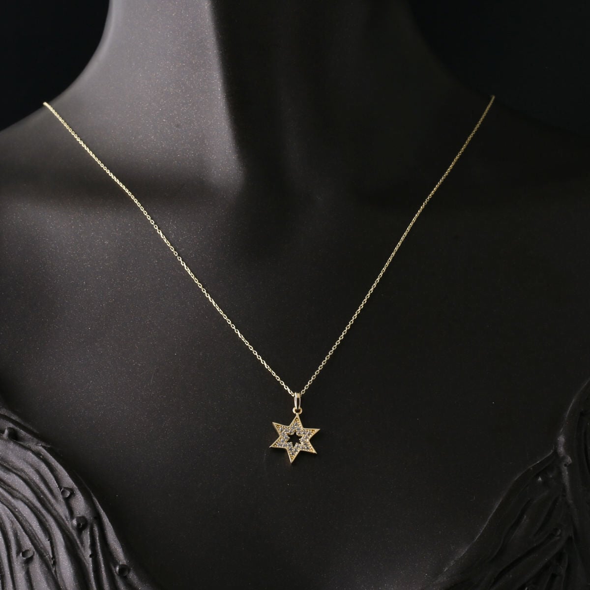 14K Yellow Gold Vera Star Cubic Zirconia Necklace