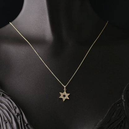 14K Yellow Gold Vera Star Cubic Zirconia Necklace