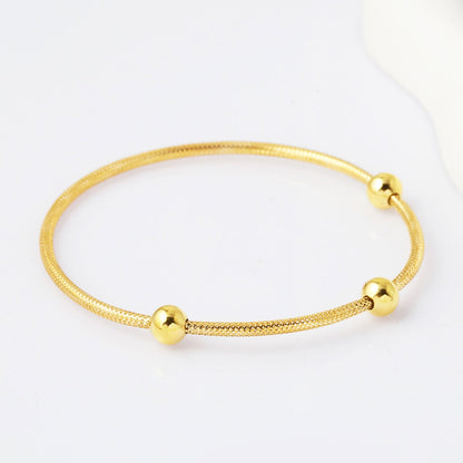 14K Yellow Gold Italian Bead Flexible ID Bracelet
