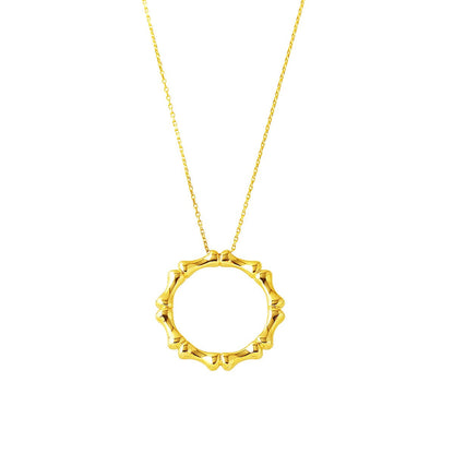 14K Yellow Gold Bone Design Necklace