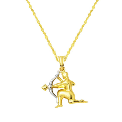 14K Yellow Gold Sagittarius Zodiac Necklace