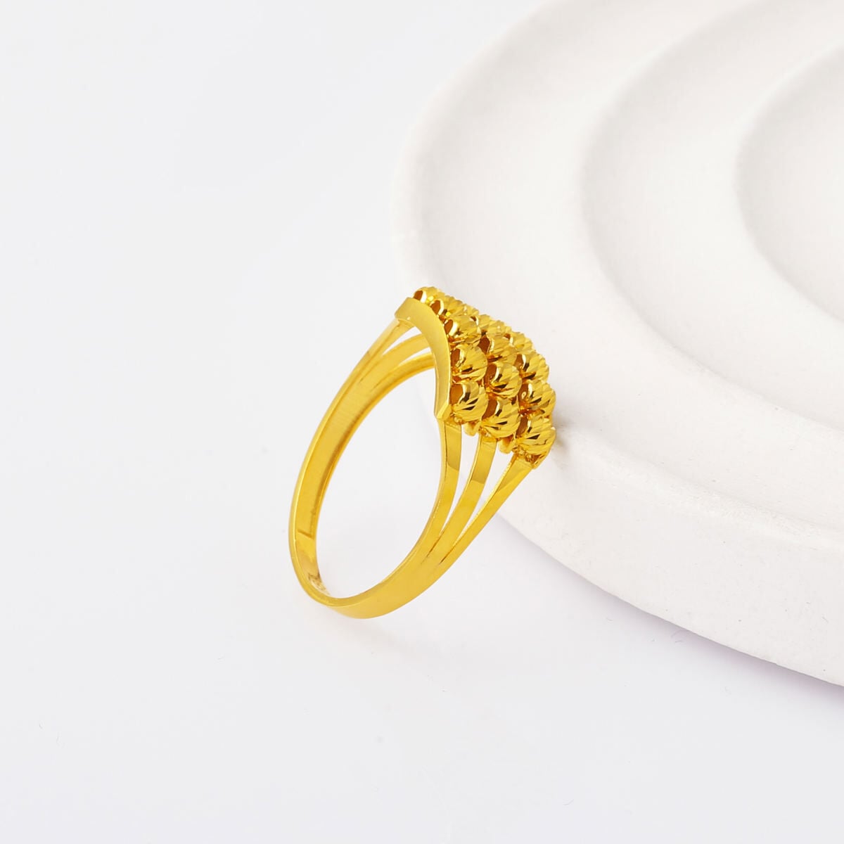 14K Yellow Gold Bead Ring