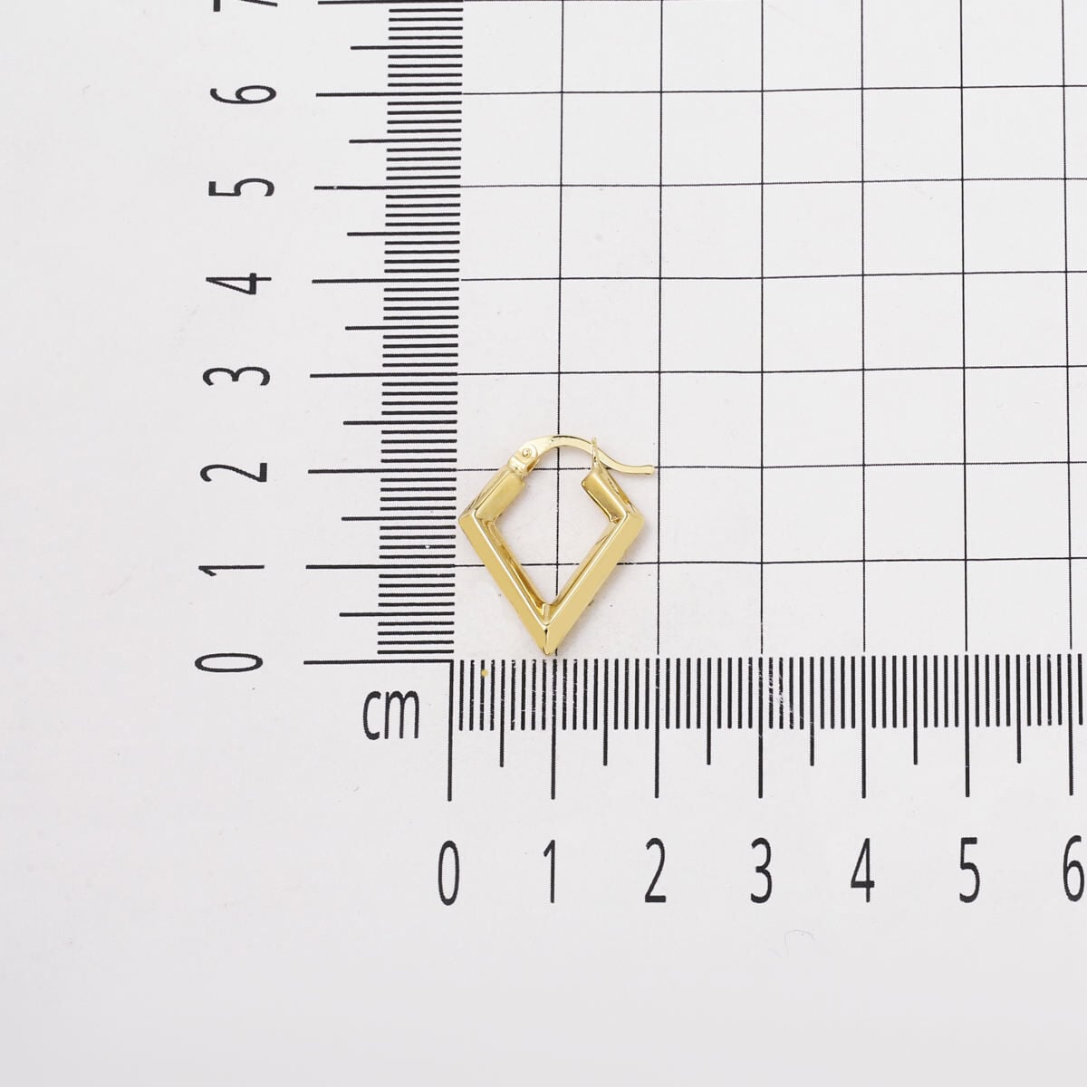 14K Yellow Gold Triangle Shaped Earrings