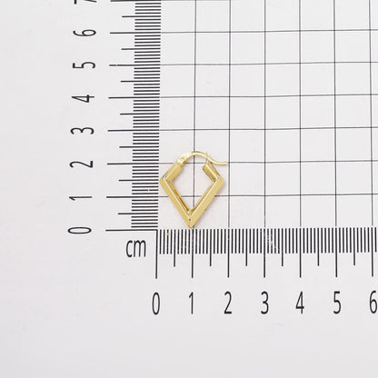 14K Yellow Gold Triangle Shaped Earrings