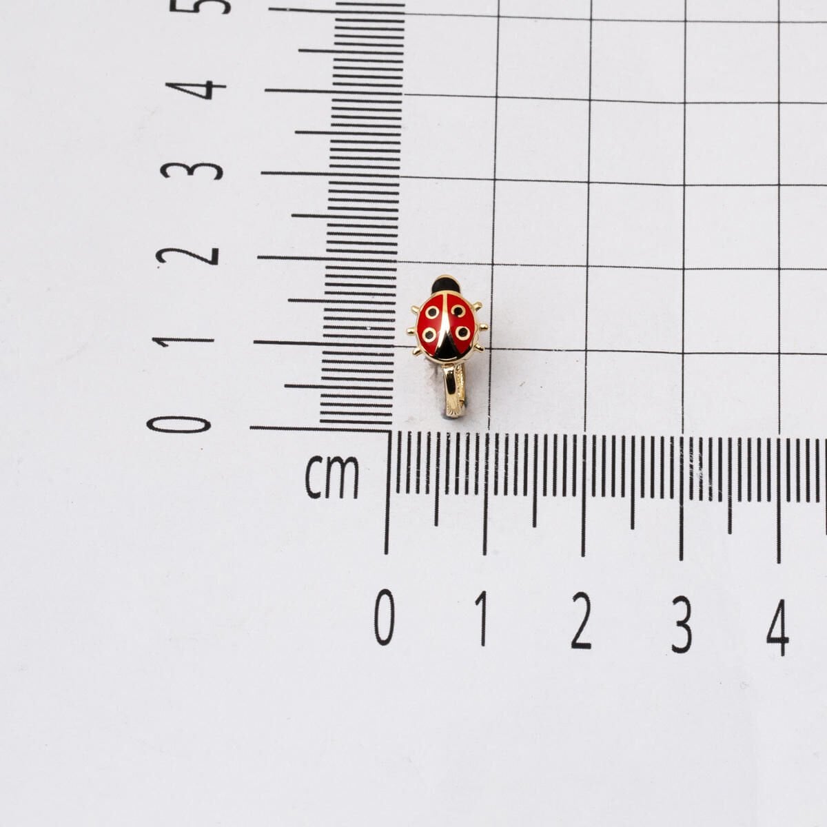 14K Yellow Gold Ladybug Enamel Children's Earrings