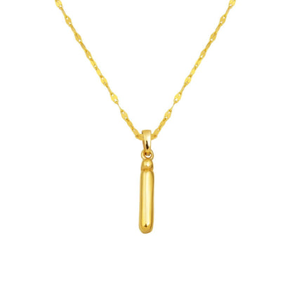 14K Yellow Gold Balloon Initial I Necklace