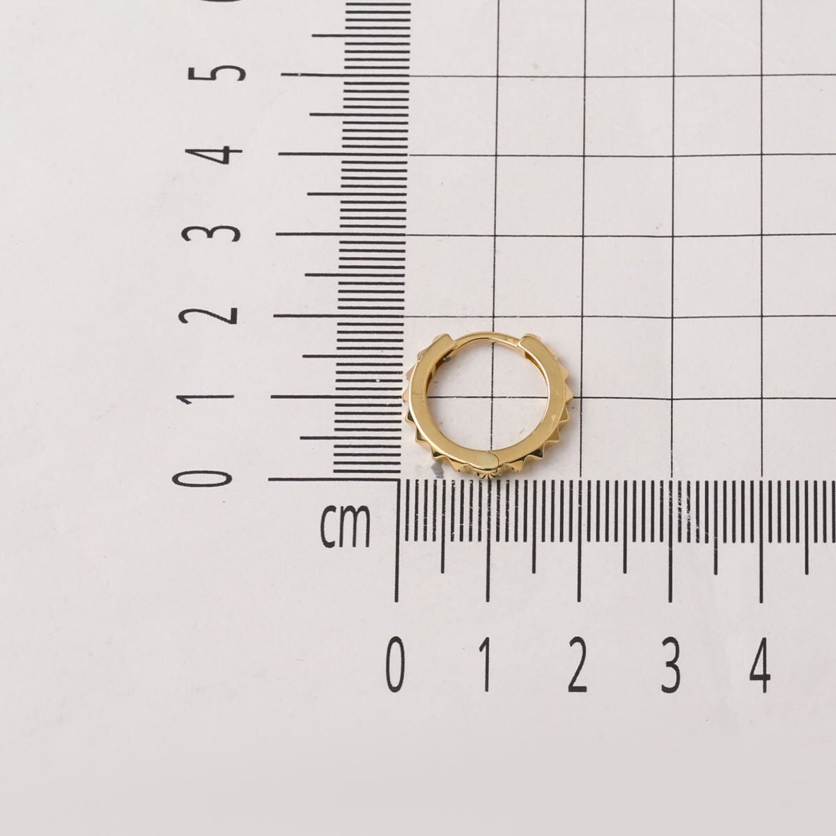 14K Yellow Gold Minimalist Notched Hoop Earrings