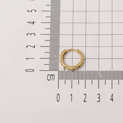 14K Yellow Gold Minimalist Notched Hoop Earrings