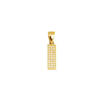 14K Yellow Gold Initial I Cubic Zirconia Pendant