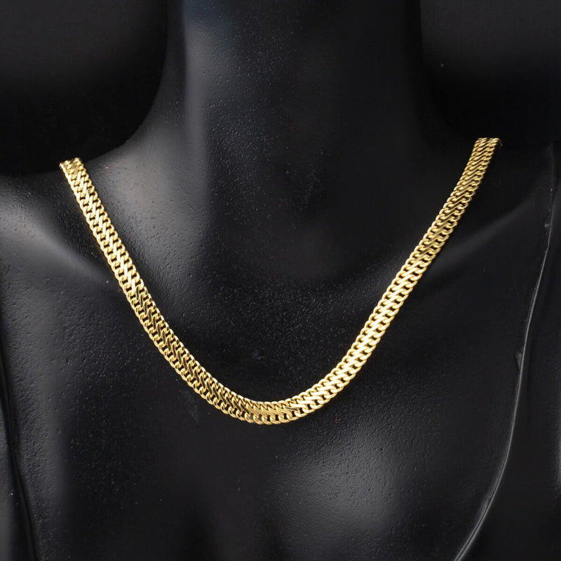 14K Yellow Gold Woven Chain Collar Necklace