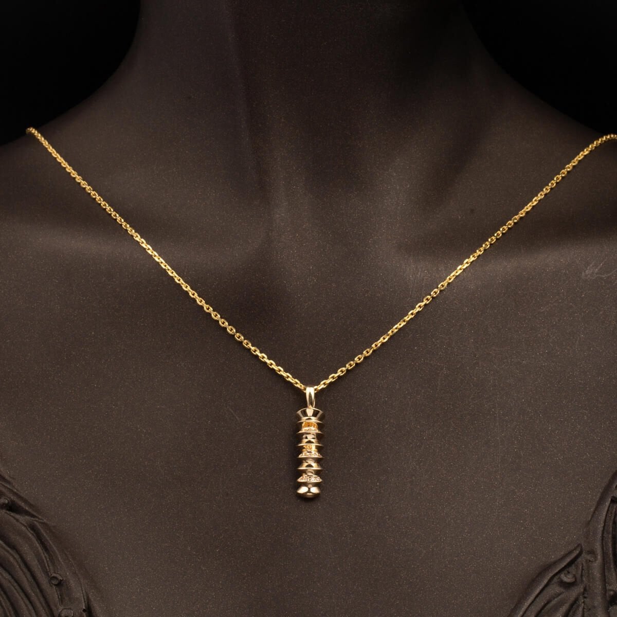 14K Yellow Gold Spiral Cubic Zirconia Jewelry Set