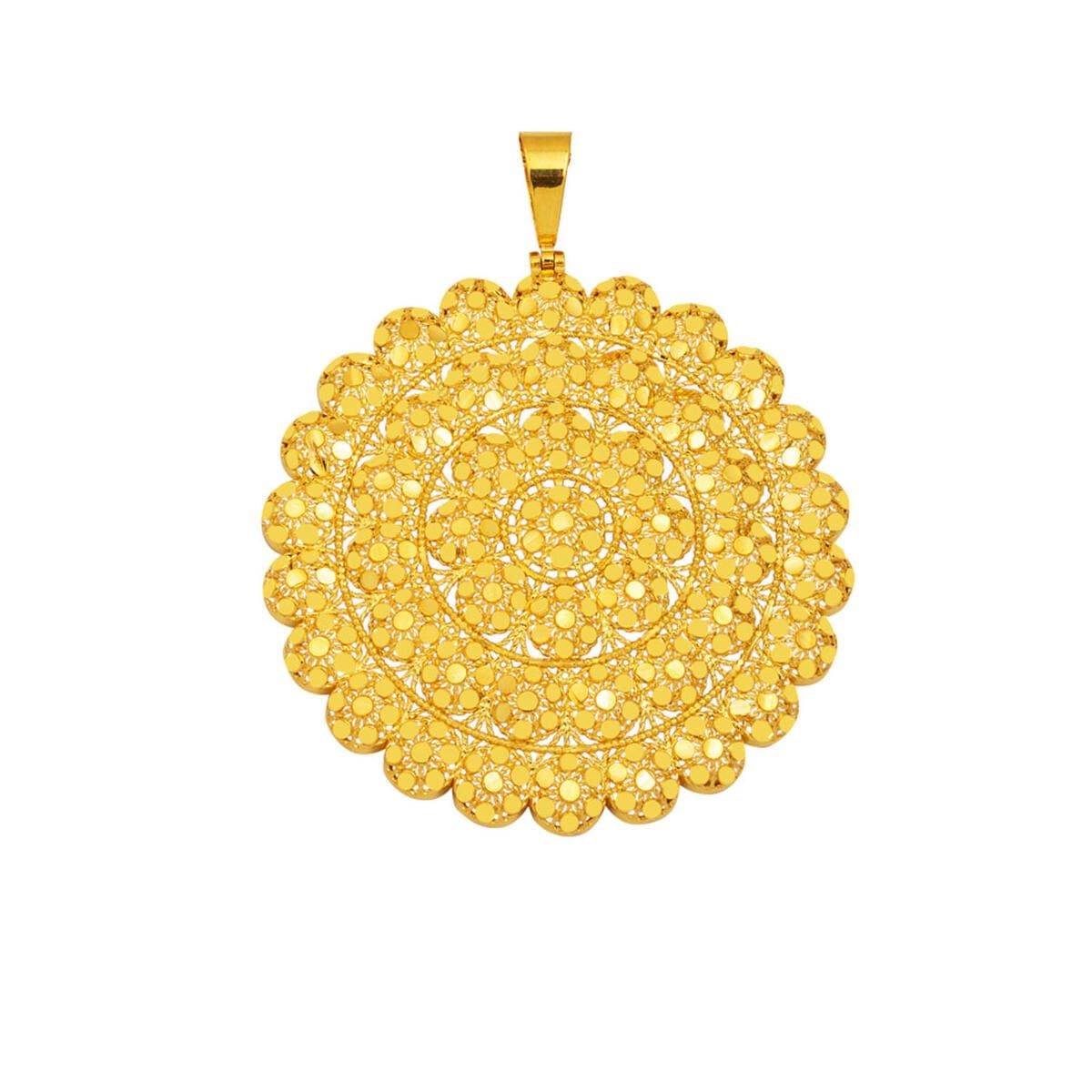 14K Yellow Gold Light Circle Chainless Necklace