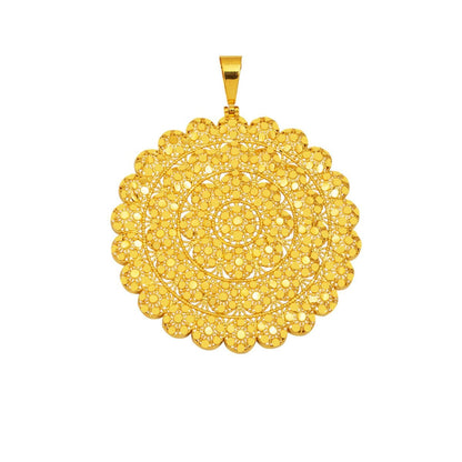14K Yellow Gold Light Circle Chainless Necklace