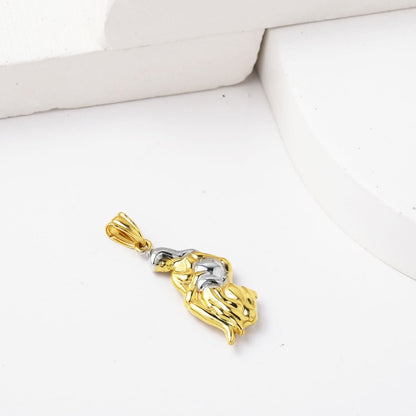 14K Yellow Gold Zodiac Aquarius Pendant