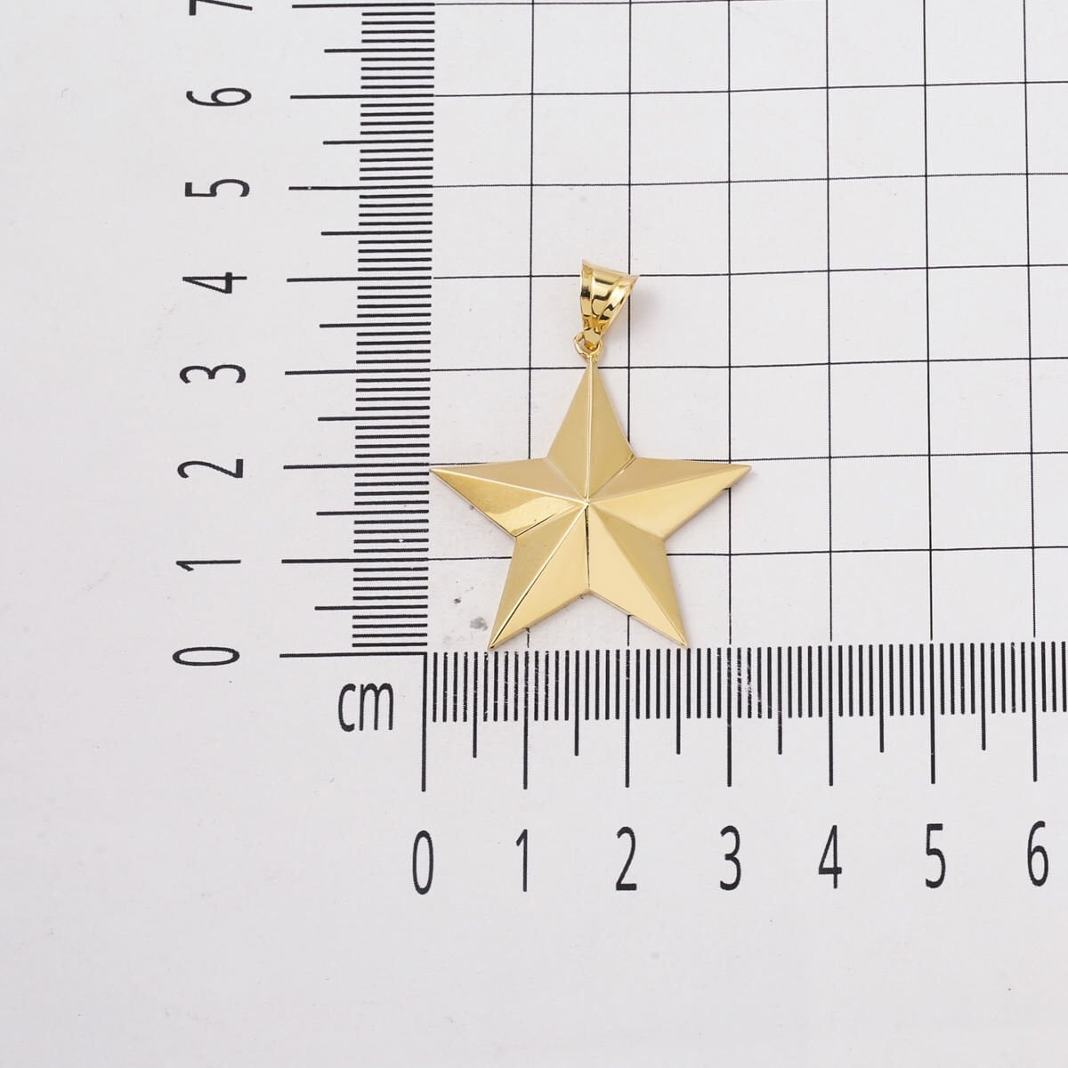 14K Yellow Gold Star Large Pendant