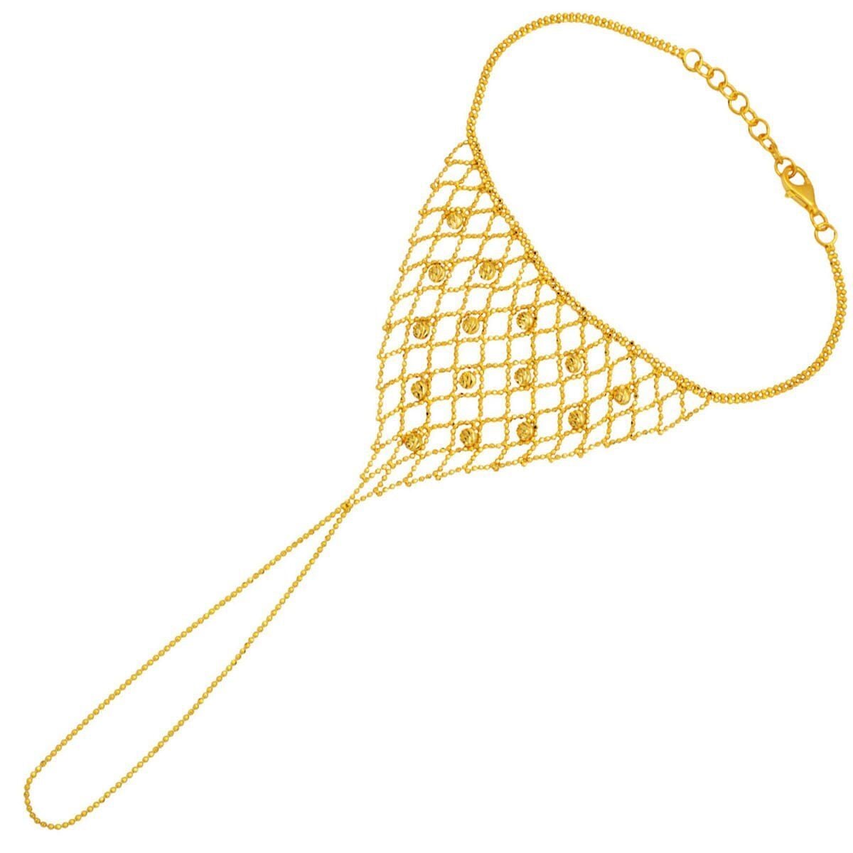 14K Yellow Gold Bead Braided Shahmaran Bracelet (7.2 g)
