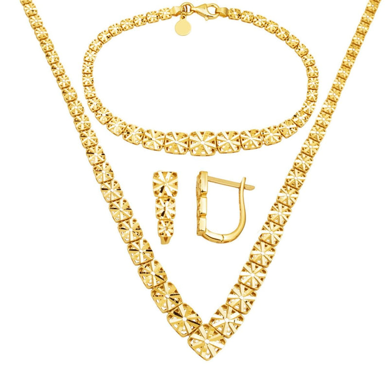 14K Yellow Gold Flower of Life Wedding Set (18.25 g)