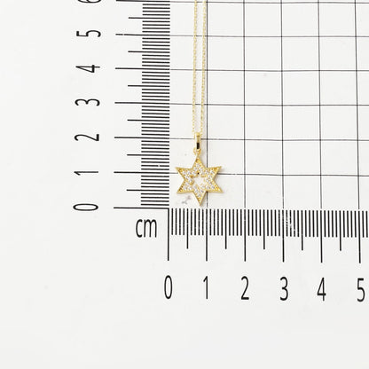 14K Yellow Gold Vera Star Cubic Zirconia Necklace