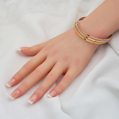 22K Tri-Color Gold Ajda Bangle (21 g)