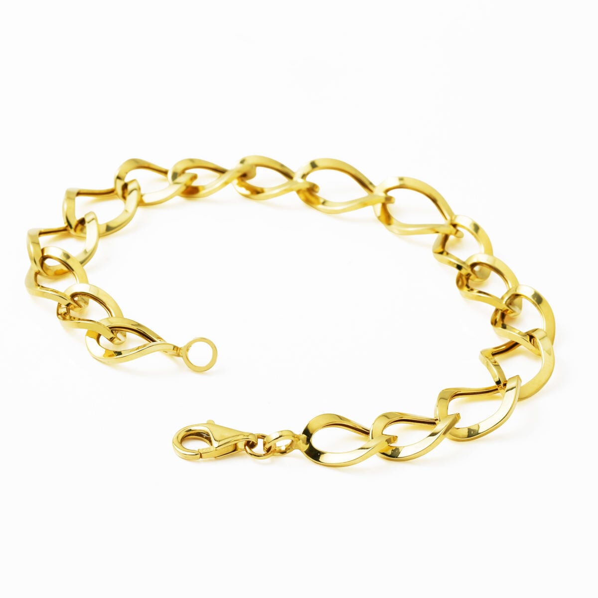 14K Yellow Gold Milky Way Hoop ID Bracelet