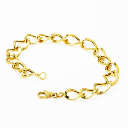 14K Yellow Gold Milky Way Hoop ID Bracelet