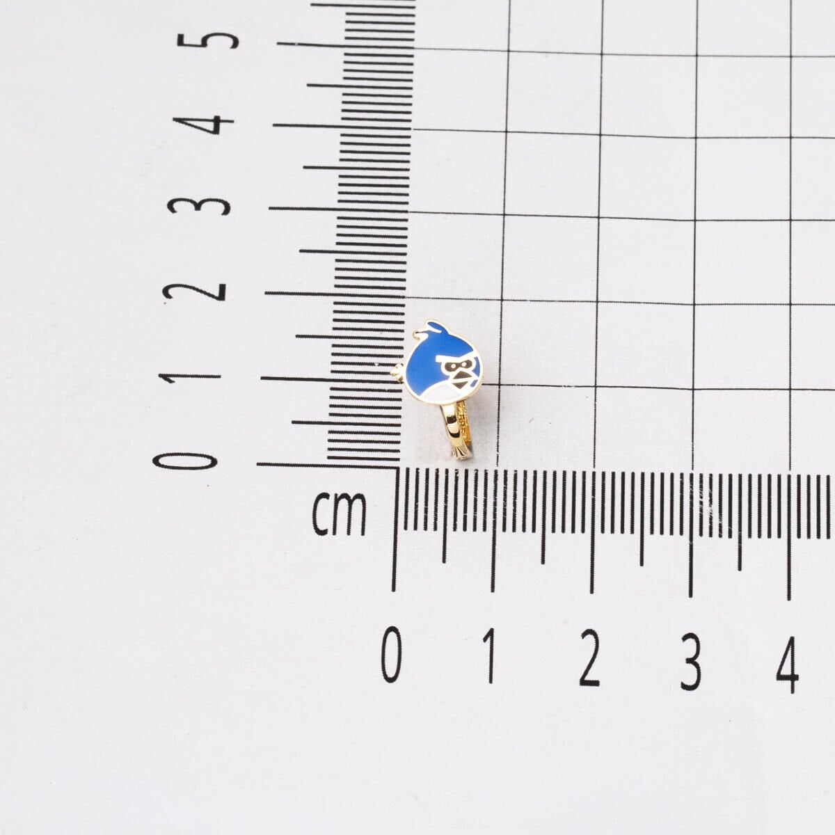 14K Yellow Gold Blue Enamel Designer Inspired Children's Earrings
