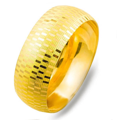 22K Yellow Gold Checkered Hinged Bangle