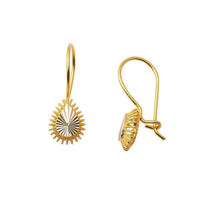 14K Yellow Gold Teardrop Drop Earrings