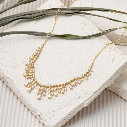 14K Yellow Gold Teardrop Cubic Zirconia 3-Piece Set