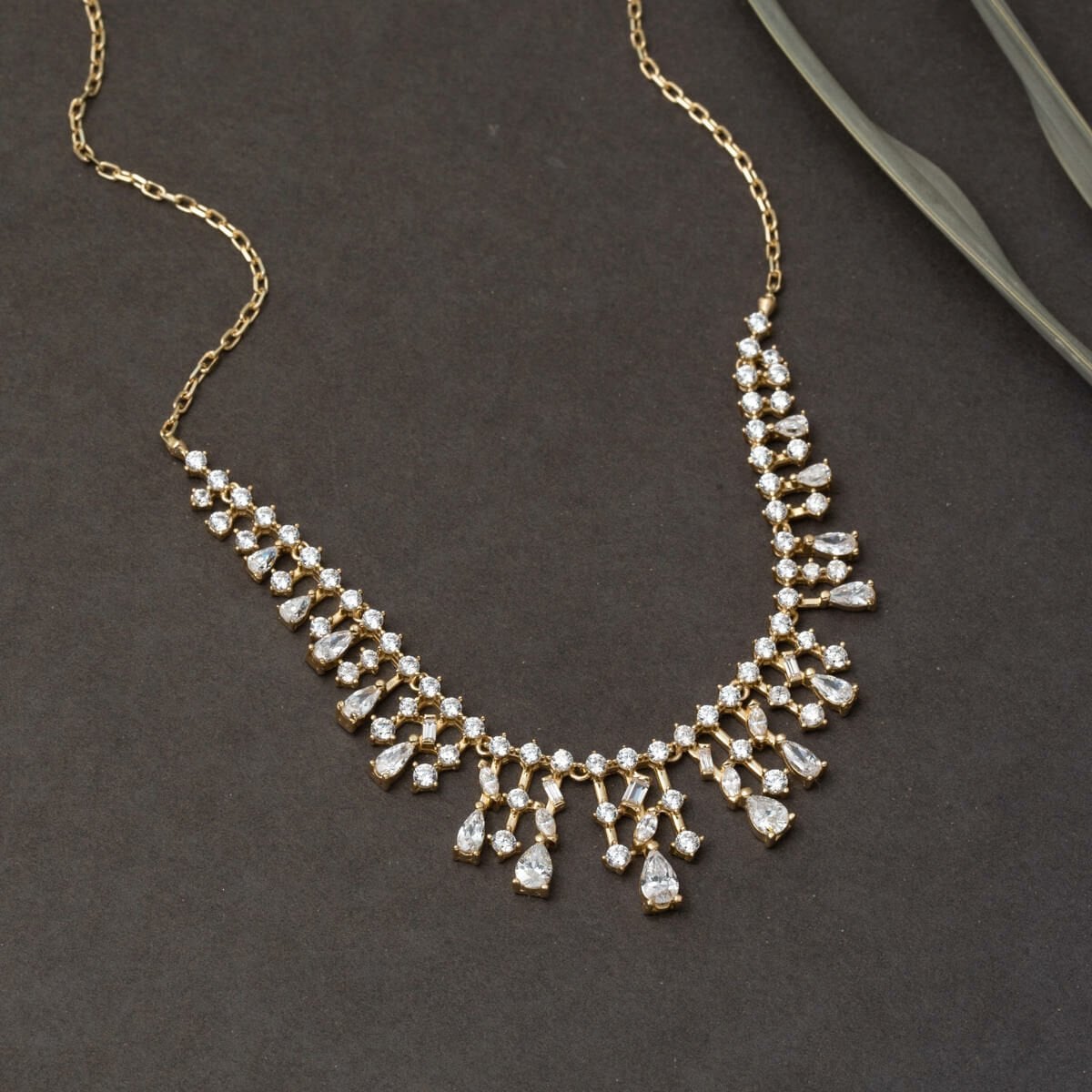 14K Yellow Gold Teardrop Cubic Zirconia 3-Piece Set