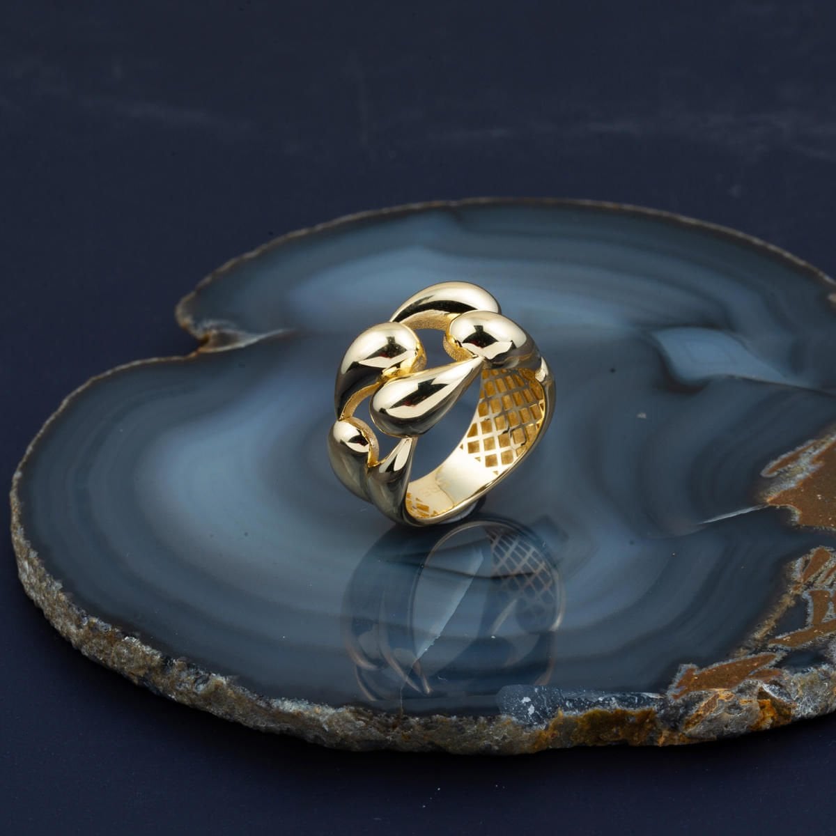 14K Yellow Gold Teardrop Ring