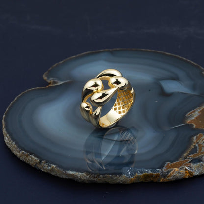 14K Yellow Gold Teardrop Ring
