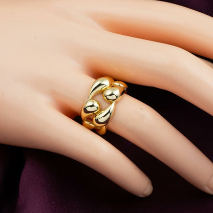 14K Yellow Gold Teardrop Ring