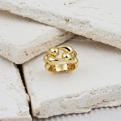 14K Yellow Gold Teardrop Ring