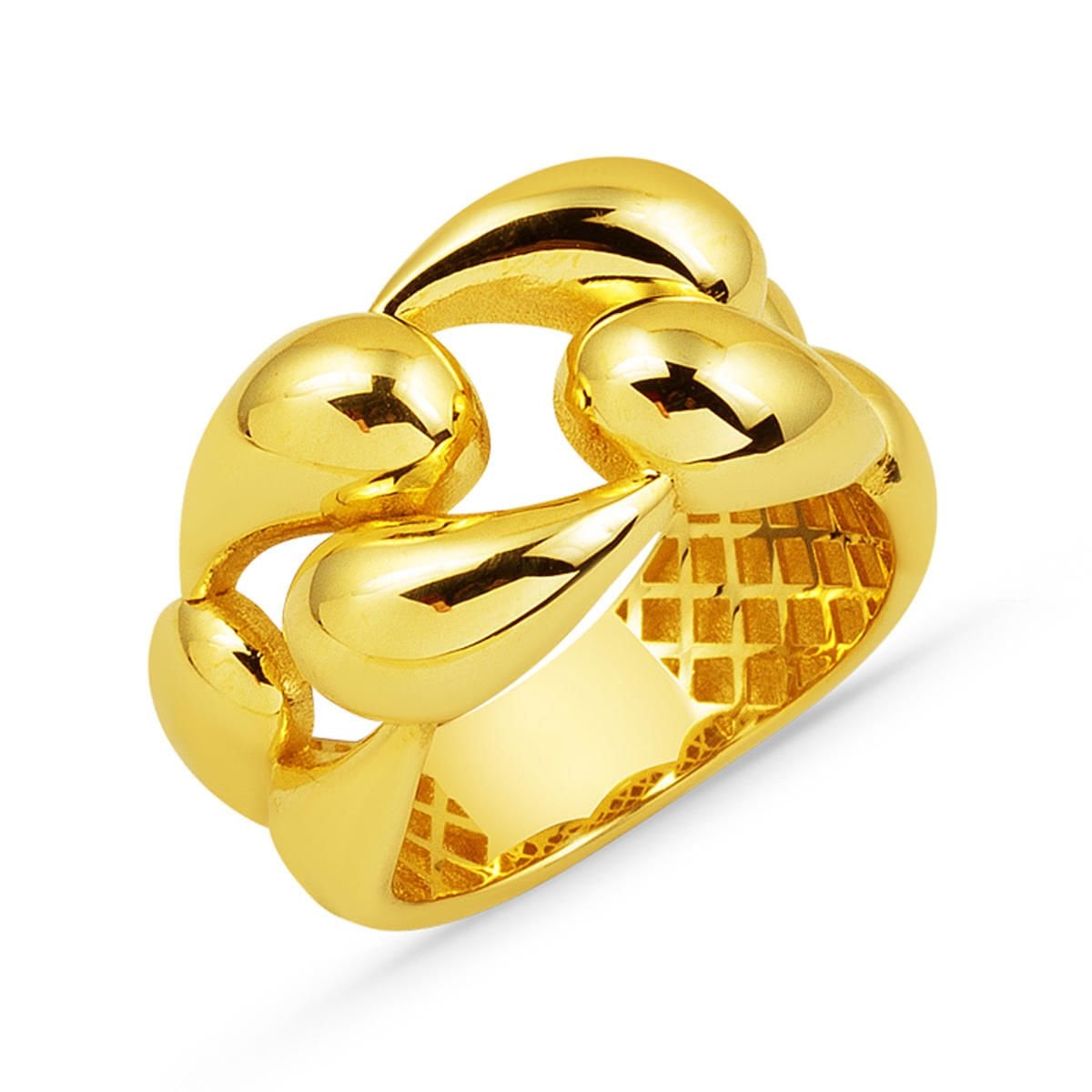 14K Yellow Gold Teardrop Ring