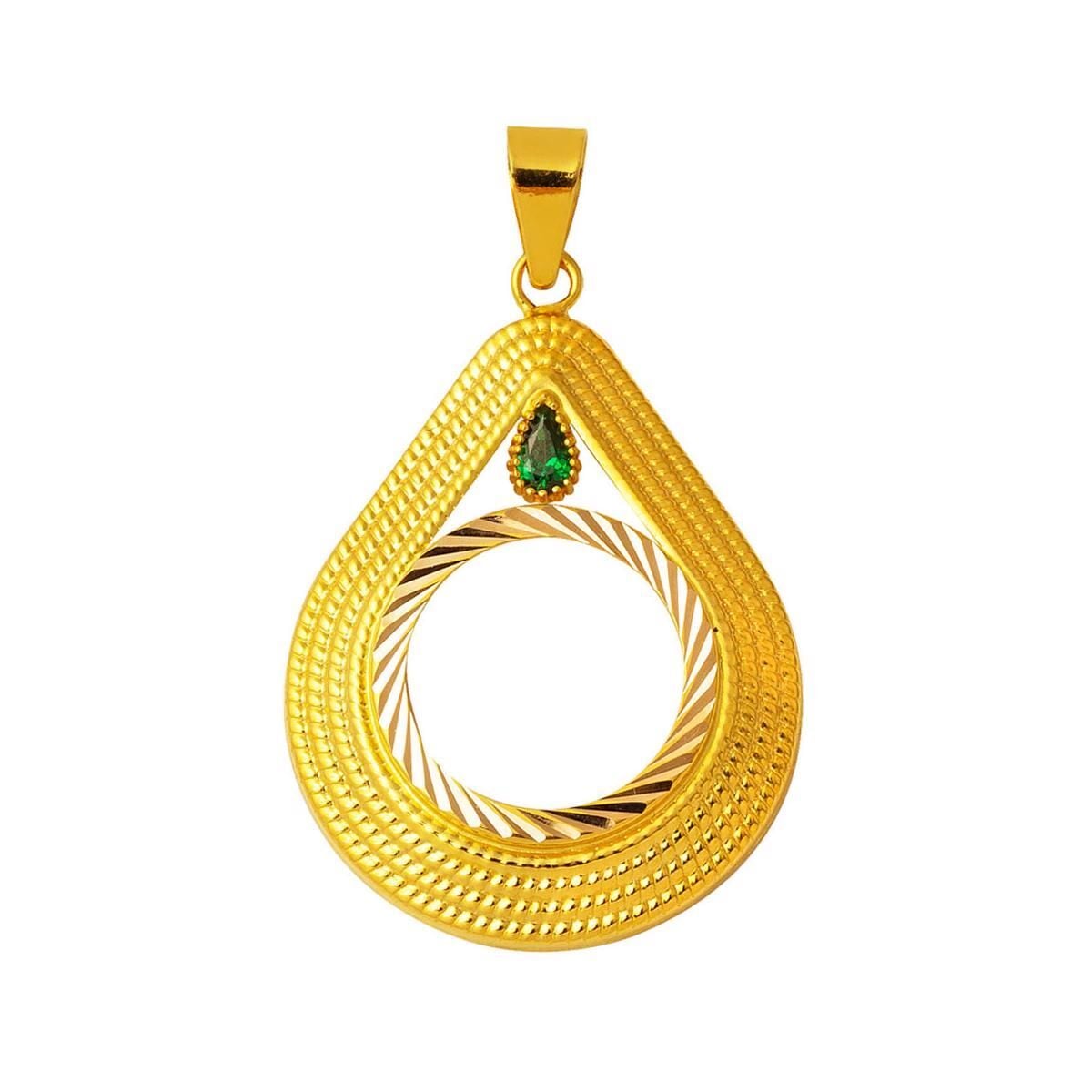 14K Yellow Gold Teardrop Quarter Coin Bezel (2.22 g)