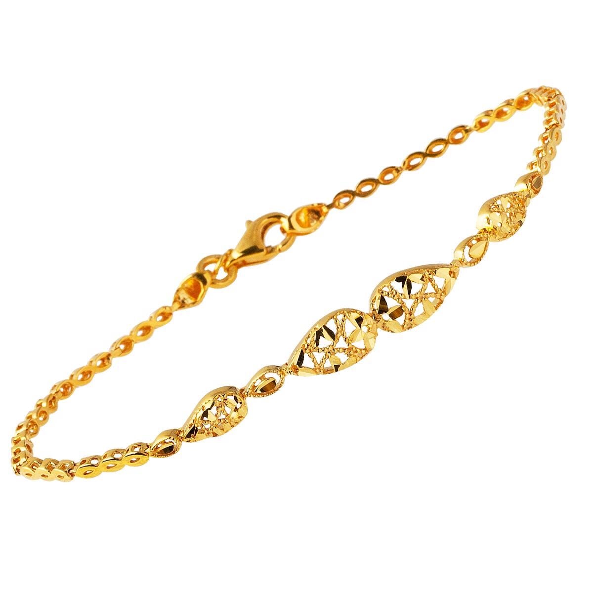 22K Yellow Gold Teardrop Bracelet