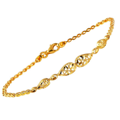 22K Yellow Gold Teardrop Bracelet