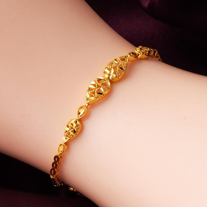22K Yellow Gold Teardrop Bracelet