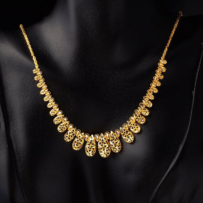 22K Yellow Gold Teardrop Collar Necklace
