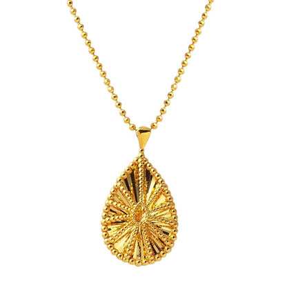 22K Yellow Gold Teardrop Necklace
