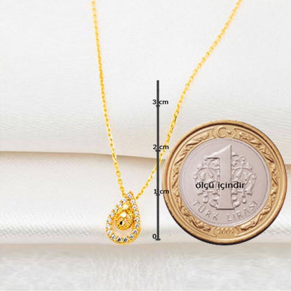 22K Yellow Gold Teardrop Necklace (2.09 g)