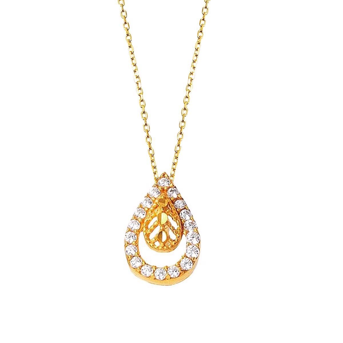 22K Yellow Gold Teardrop Necklace (2.09 g)